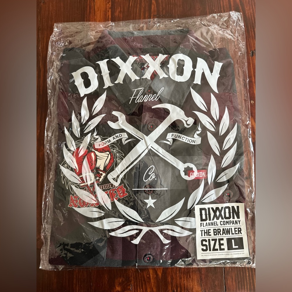Men’s DIXXON The Brawler Flannel Shirt - Black and Burgundy
